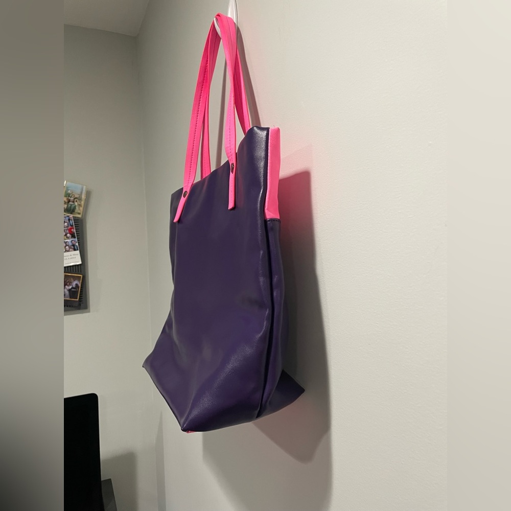 {Brooklyn Industries} Tote bag (used) color block Pink Purple - Picture 3 of 10
